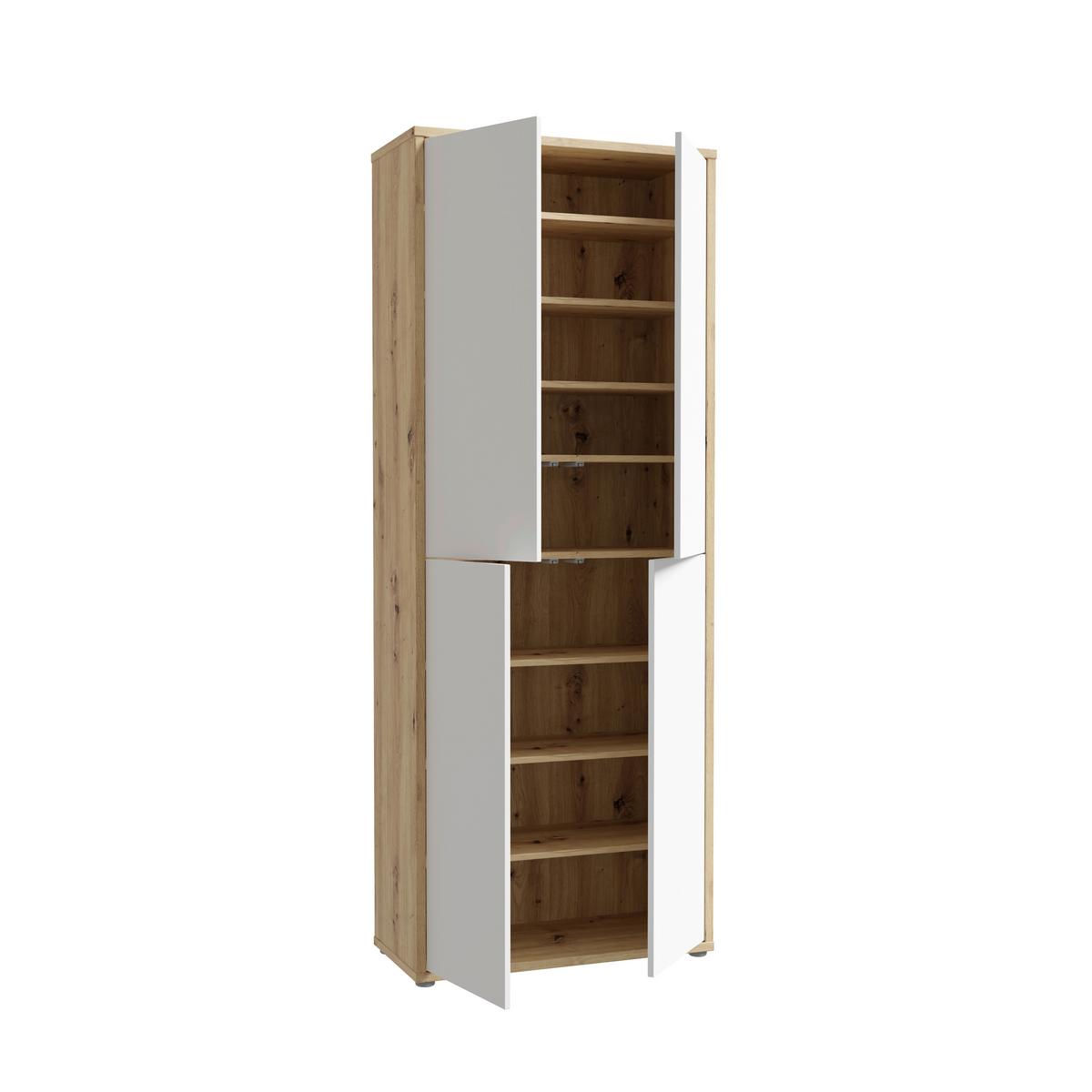 Ormar Za Cipele Alice - siva/hrast Artisan, Moderno, drvni materijal/plastika (74,5/191,9/34,9cm) - Modern Living
