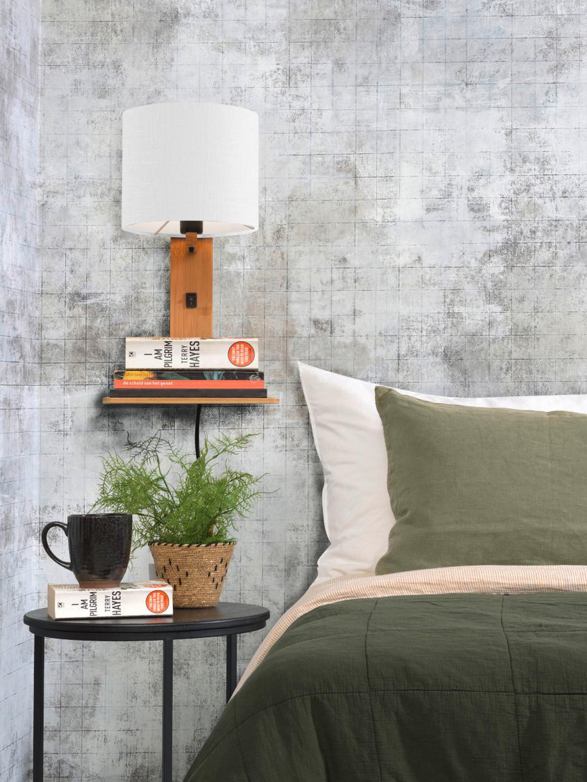 Stenska Svetilka Andes, Bela, Bambus - bela/naravne barve, Trend, tekstil/les (19/24/36cm) - Good & Mojo