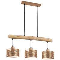 LAMPA WISZĄCA MARY - kolor naturalny/czarny, Trend, tworzywo sztuczne/metal (69/17/120cm) - Novel