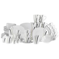 Komiservice Square City Line Weiß, 62-teilig - Weiß, Trend, Keramik - Creatable