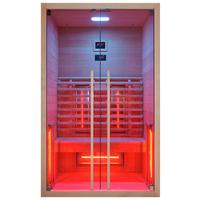 Infrarotkabine Ruby 2 in Braun ca. 120x195x100cm - Naturfarben, Basics, Holz (120/195/100cm) - Sanotechnik