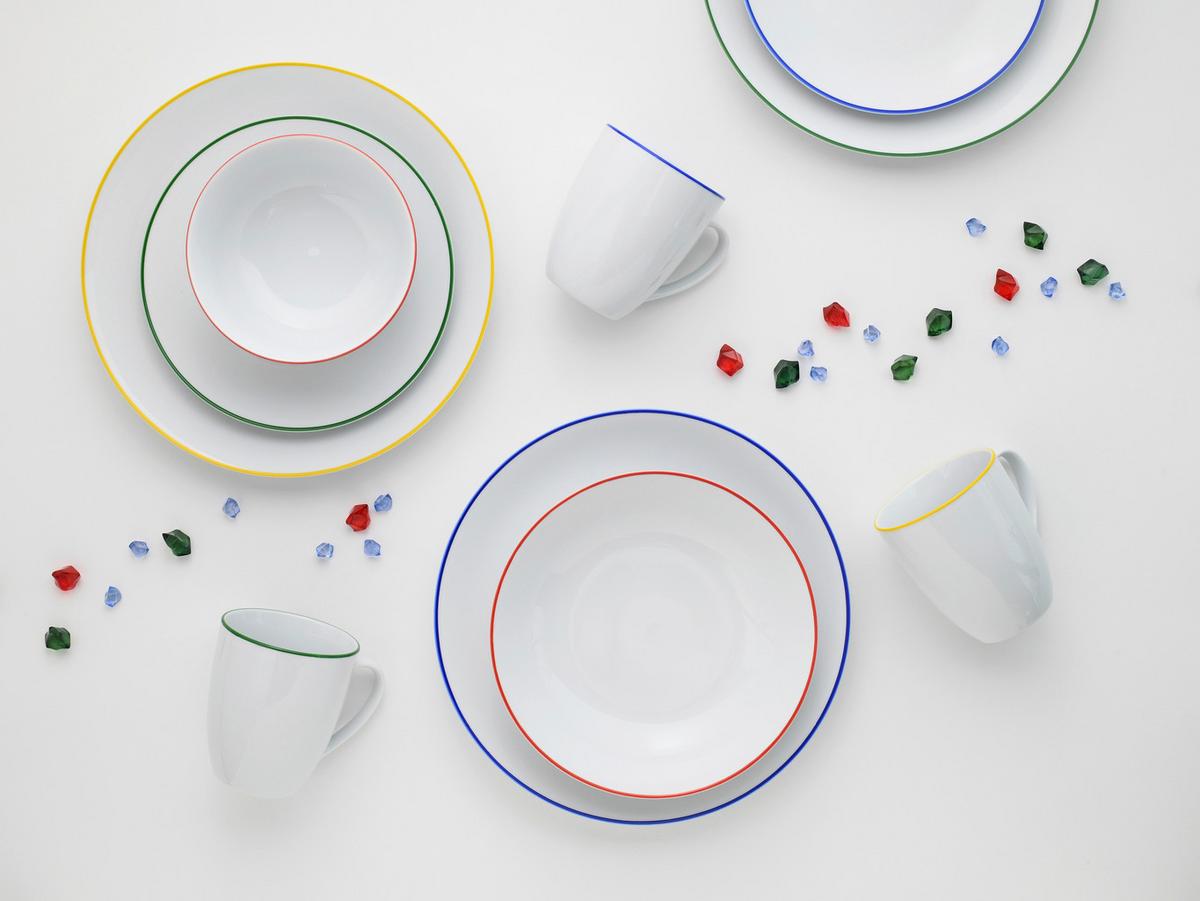 Kombinirani Servis Luna Color Line, 20-Delni - večbarvno, Basics, keramika - Creatable