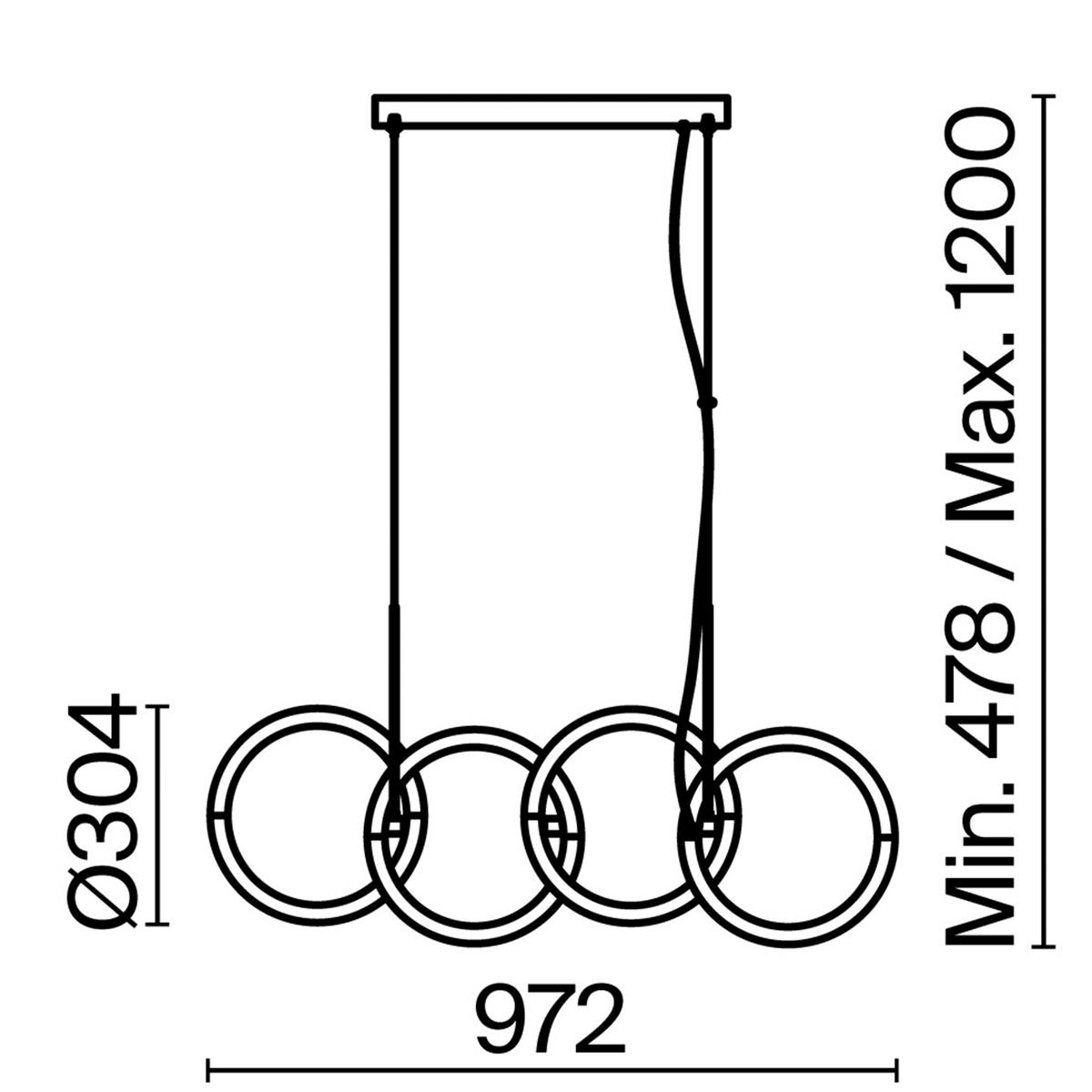 PENDELLEUCHTE NODE - Goldfarben, Trend, Metall (27/33/100cm) - MAYTONI
