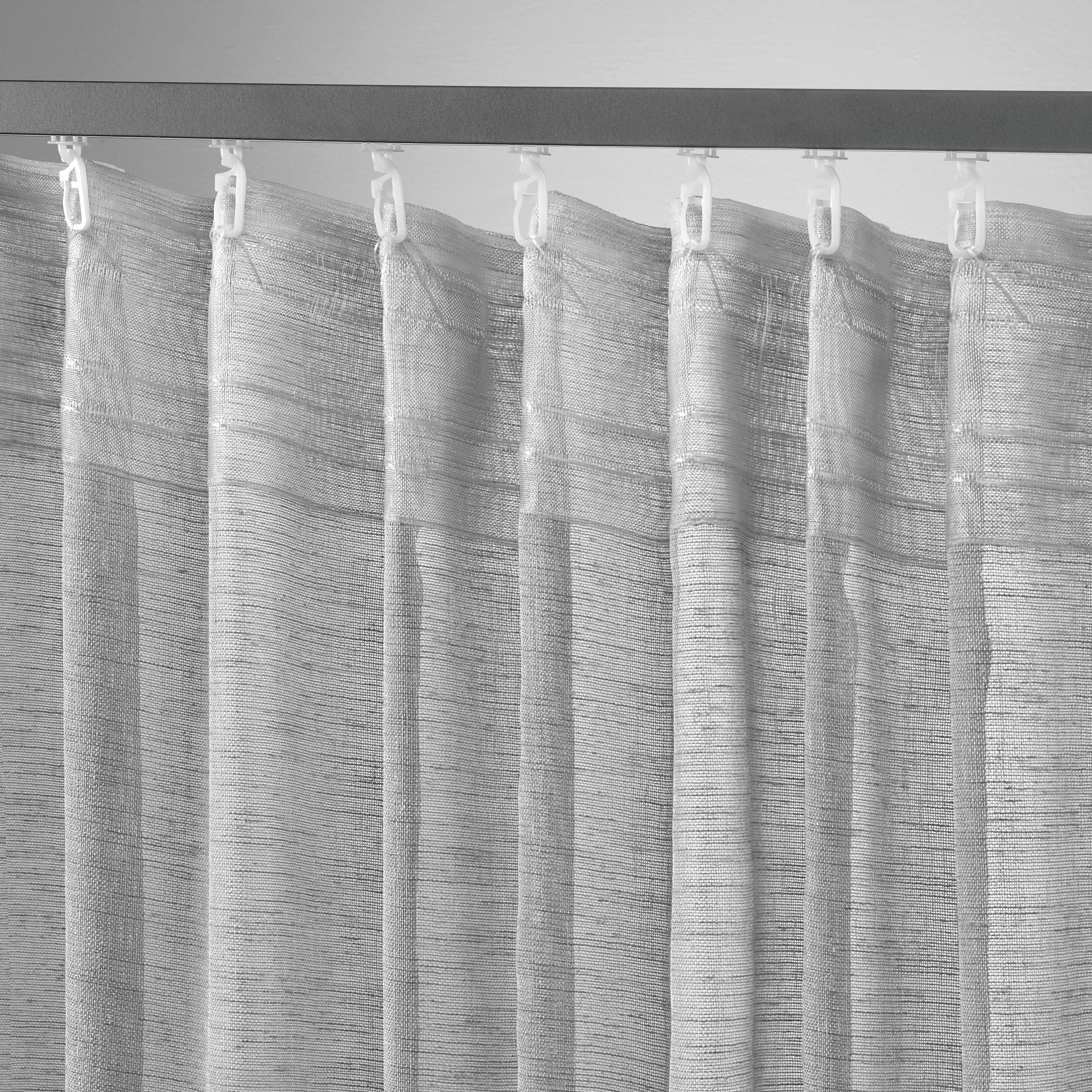 GARDINLÄNGD SIGRID -AKT- -EXT- - grå, Romantik / Lanthus, textil (140/245cm) - Premium Living
