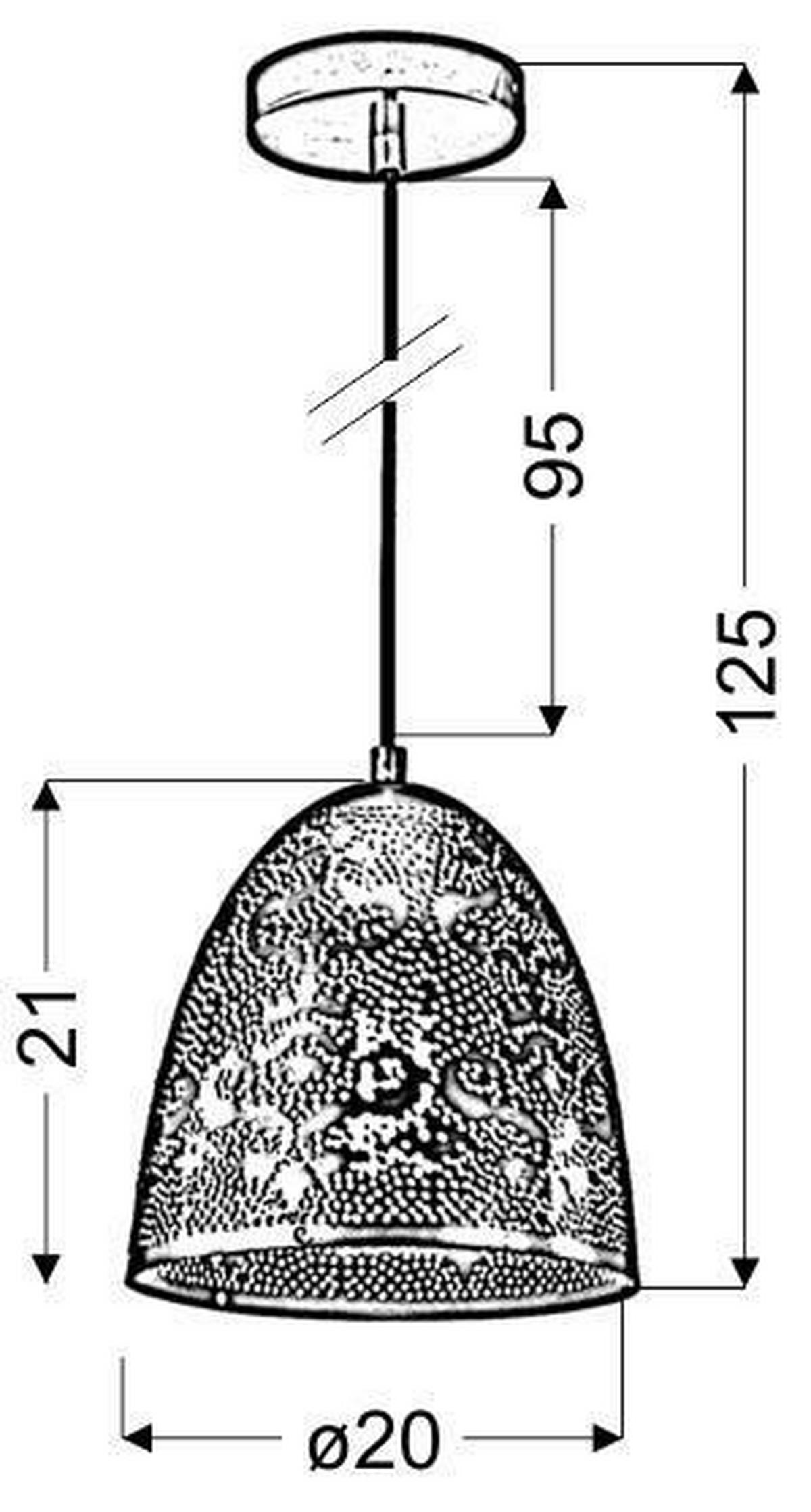 Viseća Svjetiljka Bene - bijela, Design, metal (20/20/125cm)