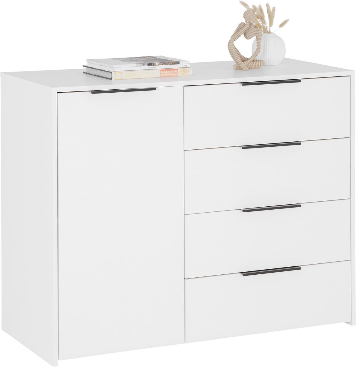 Komoda Alan 3 - bijela/crna, Moderno, drvni materijal (114,5/93,4/50cm) - Modern Living