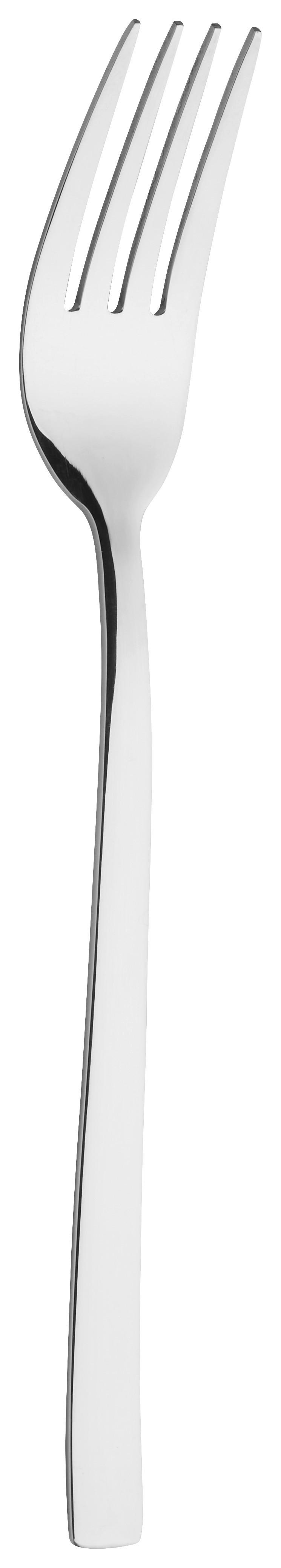 Gabel Karo aus Edelstahl - Edelstahlfarben, Metall (20,7cm) - Modern Living