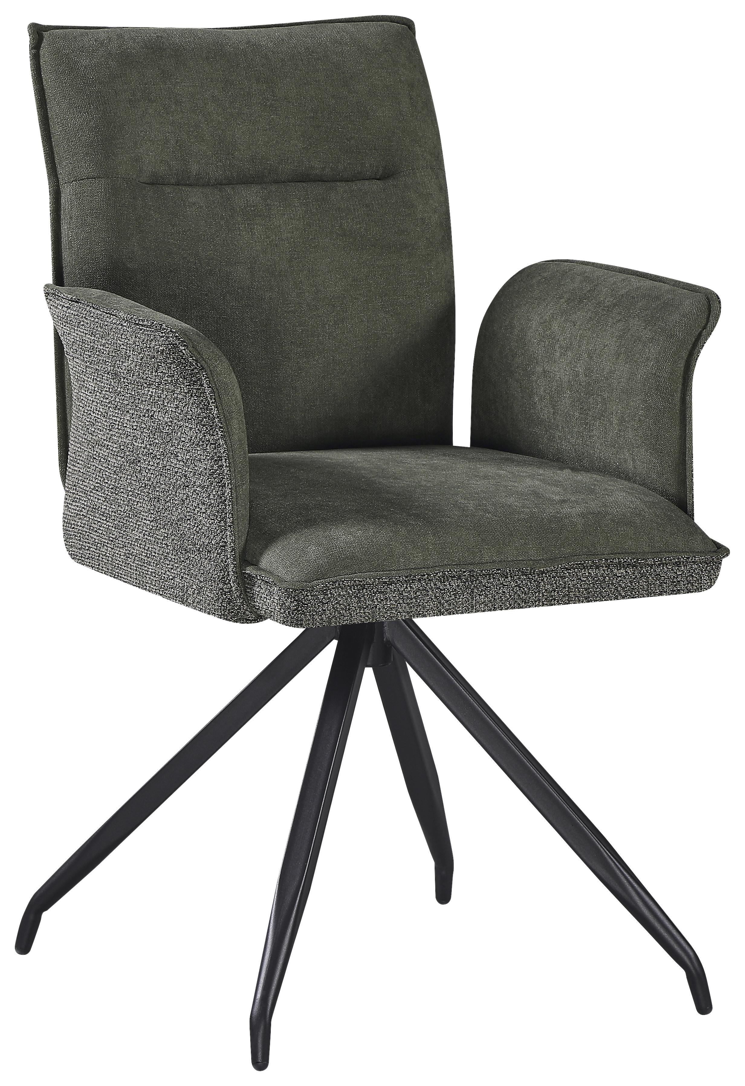 Armlehnstuhl Nova Grün - Schwarz/Grün, MODERN, Textil/Metall (63/88/63cm) - Premium Living