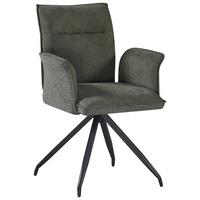 Armlehnstuhl Nova Grün - Schwarz/Grün, MODERN, Textil/Metall (63/88/63cm) - Premium Living
