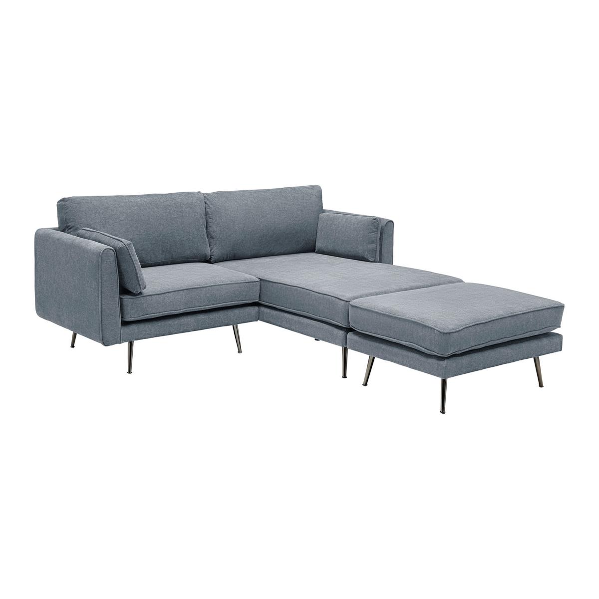 Wohnlandschaft grau, "Dunja" - Grau, Modern, Holz/Textil (295/89/161cm) - Bessagi Home