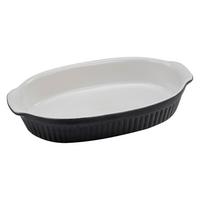 Aufflaufform Classic Black & White in Schwarz ca. 1,4 l - Schwarz/Weiß, KONVENTIONELL, Keramik (33,5/19/5cm) - Creatable