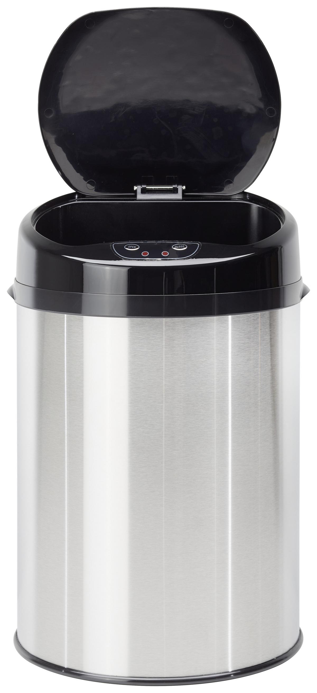 Koš Za Smeti Sensor, 9 L - barve nerjavečega jekla/črna, Trend, kovina/umetna masa (24,5/37,5cm) - Echtwerk