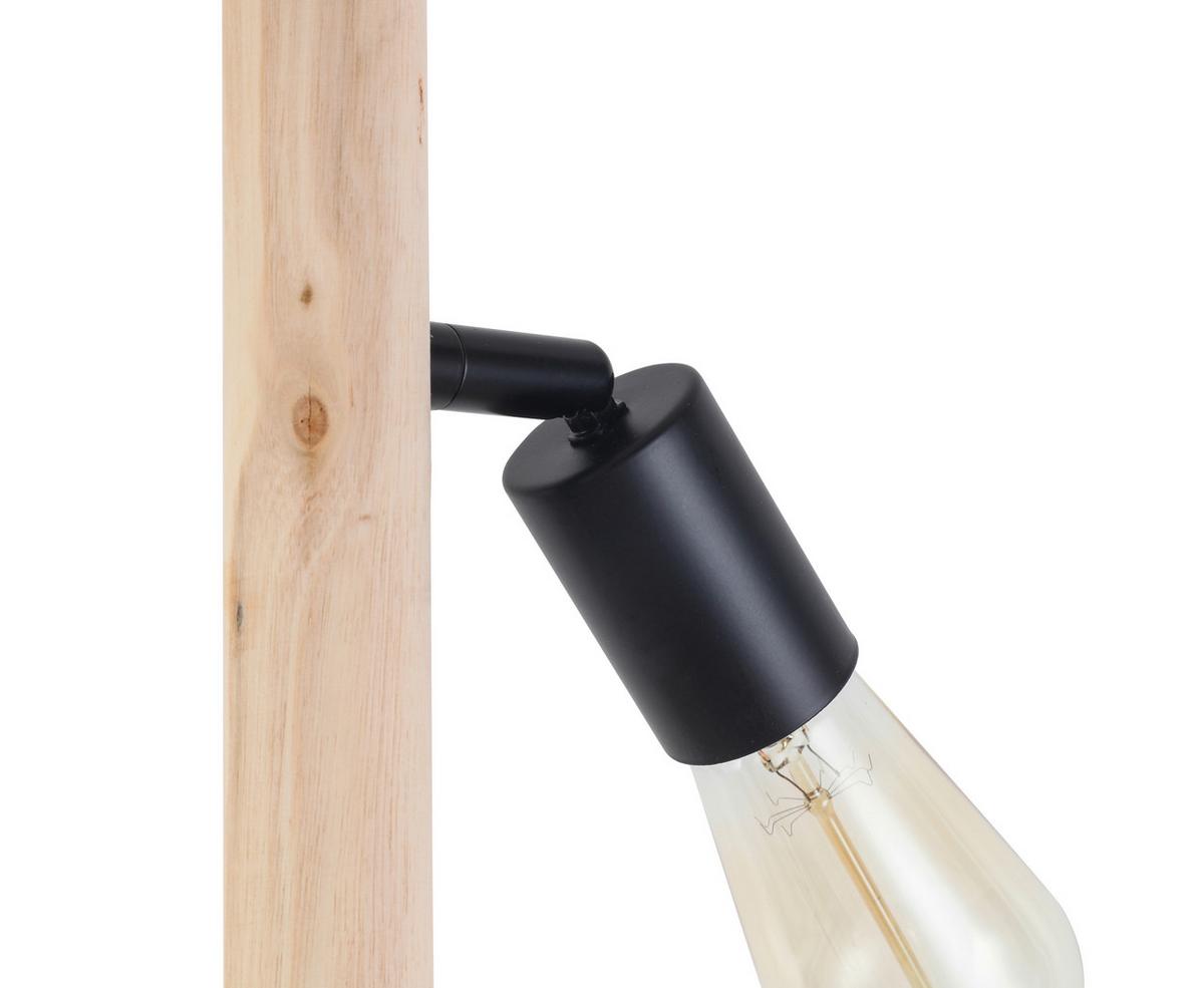 Állólámpa Porfiro - natúr színű/fekete, Modern, fa/fém (22/150cm) - Bessagi Home