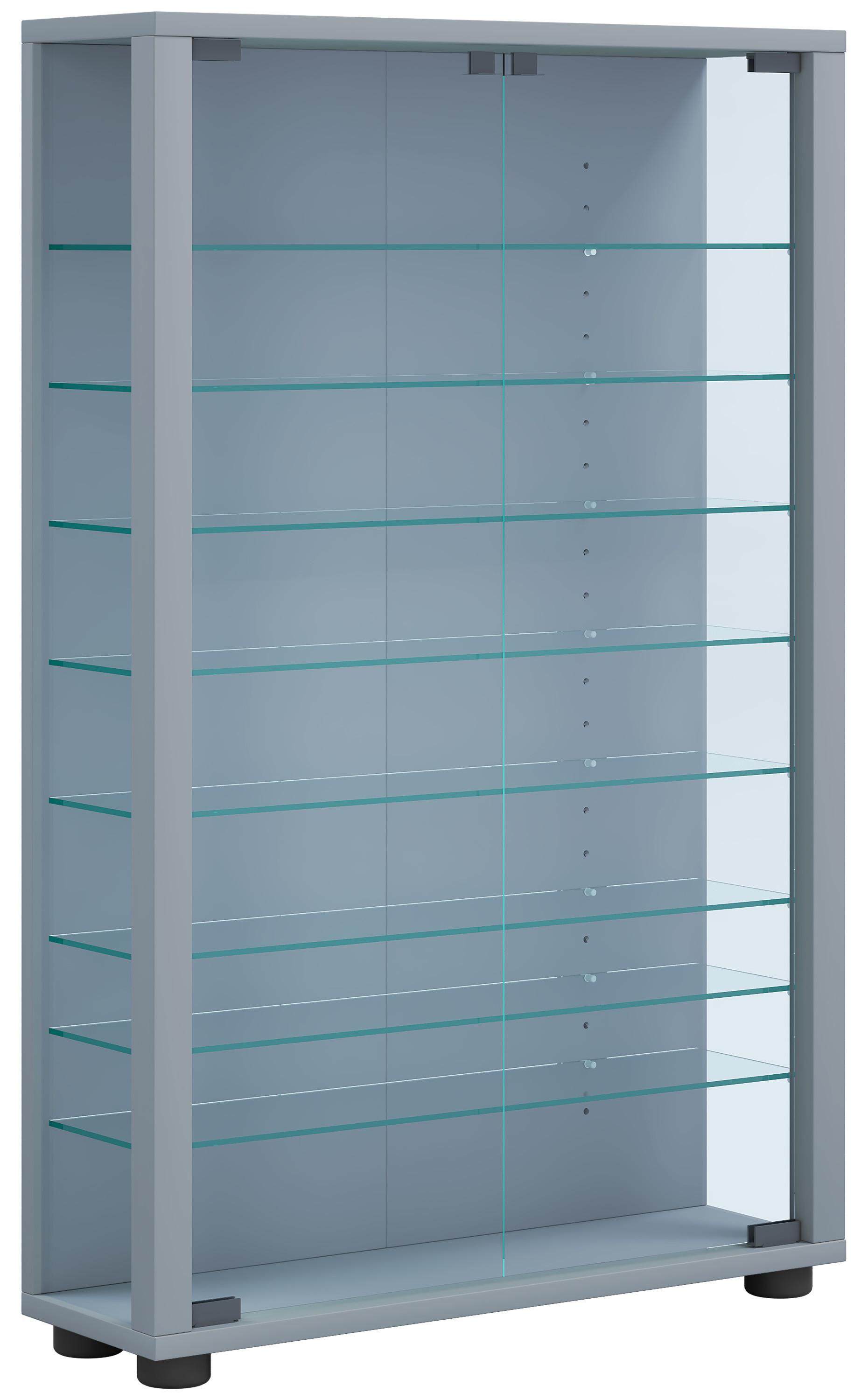 Vitrin Lumo Mini - fekete/ezüstszínű, Design, műanyag/faalapú anyag (59/91/18cm) - MID.YOU