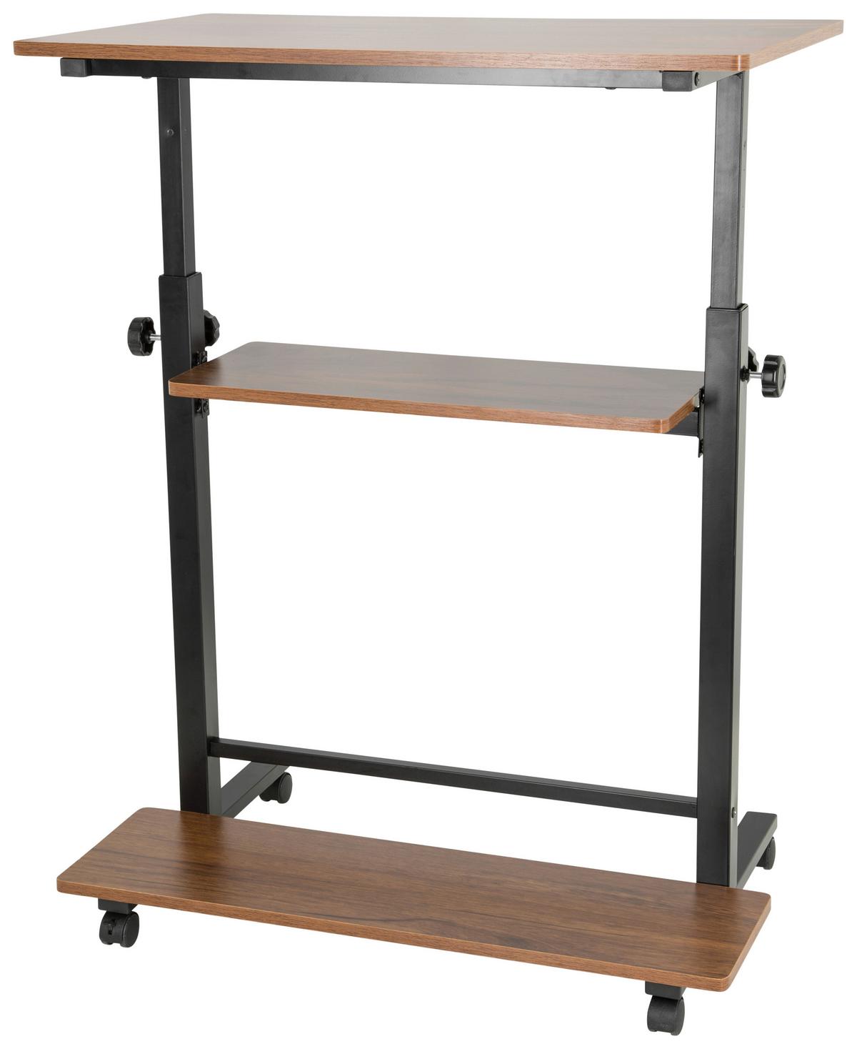 Pisalna Miza Workstation Ii, Črna, Hrast - črna/barva oreha, Basics, kovina/umetna masa (80/80x120/50cm) - MID.YOU