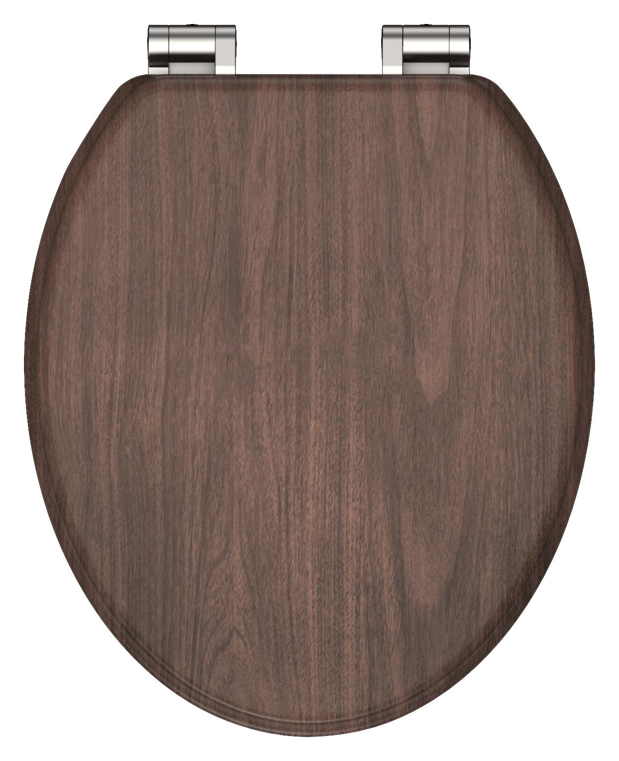 WC-Sitz Dark Wood mit Absenkautomatik - Dunkelbraun, Modern, Holzwerkstoff (37,5/2,2/43,5cm) - Modern Living