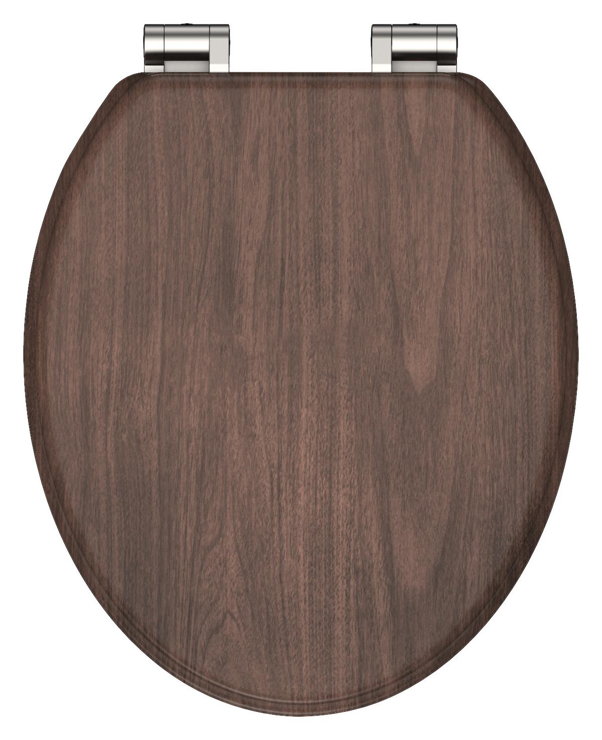 Deska Za Wc-školjko Dark Wood -Sb- - temno rjava, Moderno, leseni material (37,5/2,2/43,5cm) - Schütte