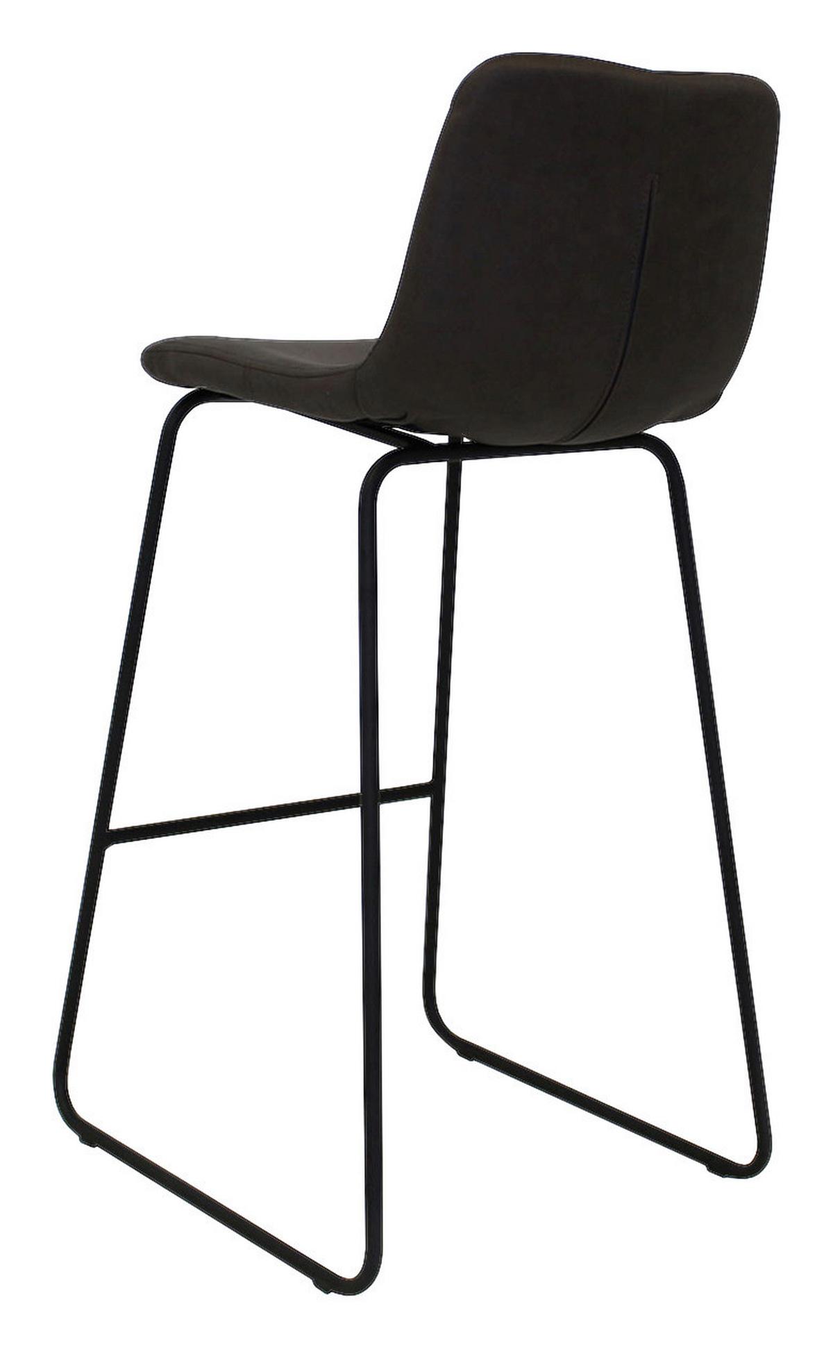 Barhocker-Set Byron Lederoptik ca. 48x102 cm 2er-Set Schwarz - Anthrazit/Schwarz, LIFESTYLE, Kunststoff/Metall (48/102/54cm) - MID.YOU