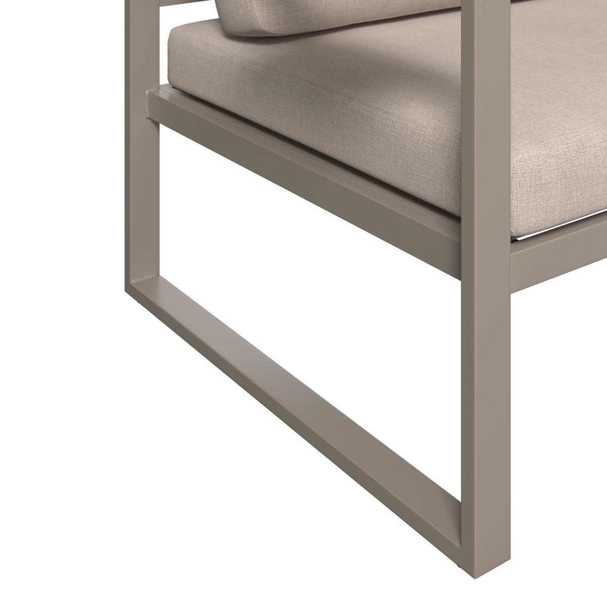 KOMPLET MEBLI TARASOWYCH ROBBIE - beżowy/ciemnoszary, Modern, tworzywo sztuczne/metal (155/65/74cm) - Ambia Garden