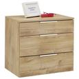 Nachtkästchen Grau/Eichefarben - Eichefarben/Schwarz, KONVENTIONELL, Holzwerkstoff/Metall (58/54/41cm) - Premium Living