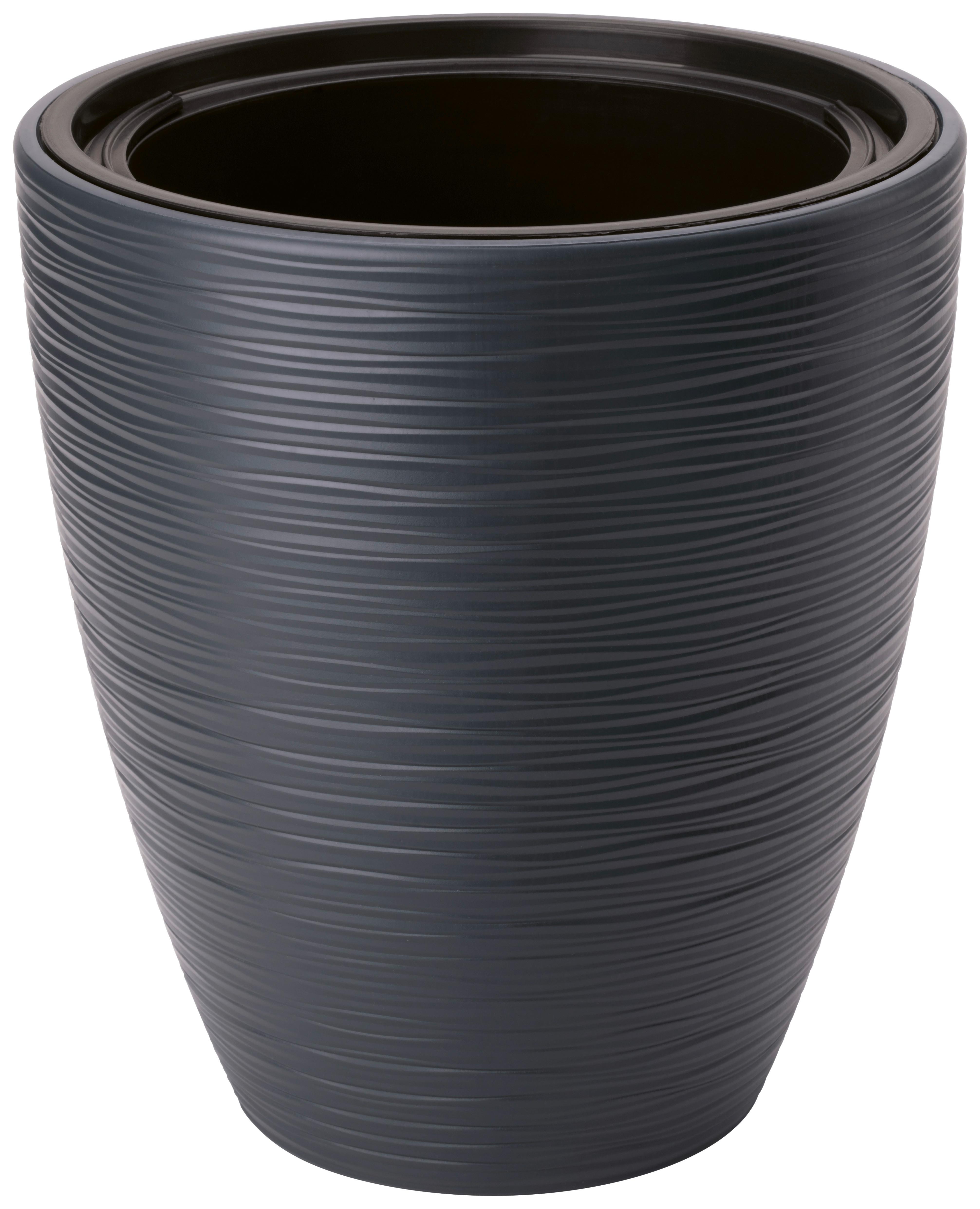 Übertopf Gubo Anthrazit Ø ca. 29cm - Anthrazit, KONVENTIONELL, Kunststoff (29,0/32cm) - Mömax