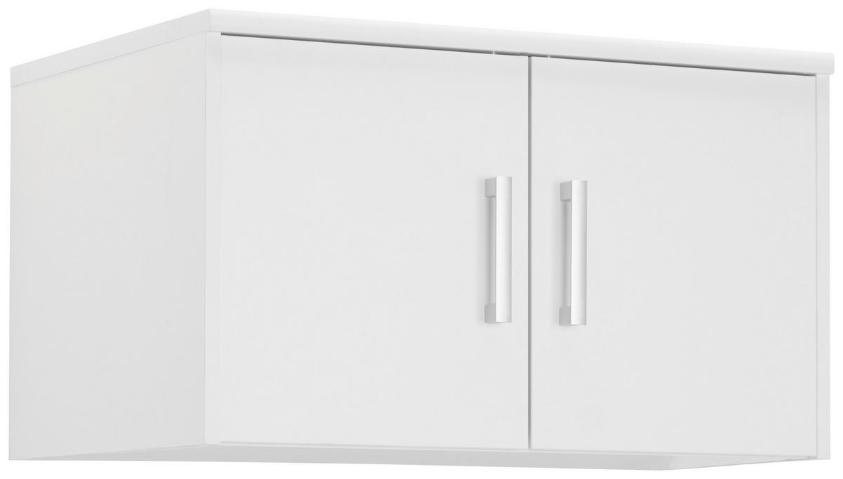 NADSTAWKA NA SZAFĘ EASY - kolor srebrny/biały, Basics, materiał drewnopochodny/tworzywo sztuczne (72/43/54cm) - Xora