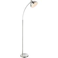 lampadaire arc LEANA - couleur nickel/blanc, Trend, métal (50/23/155cm) - Globo