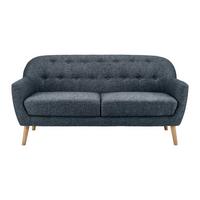 Sofa Lory Dunkelgrau Webstoff - Dunkelgrau/Naturfarben, MODERN, Holz/Textil (170/78/86cm) - Bessagi Home