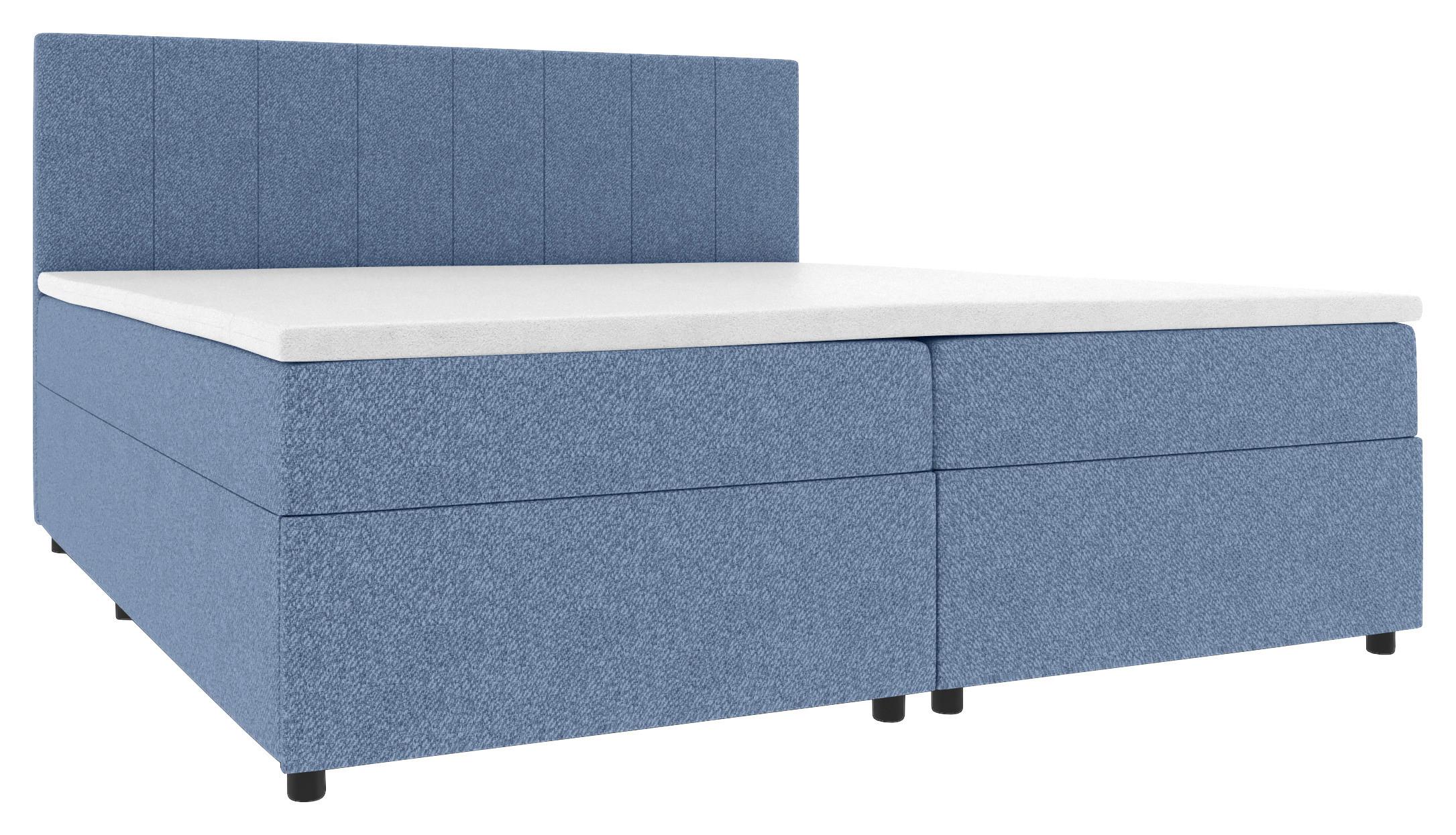 Boxbett Odin Blau ca. 180x200cm - Blau/Schwarz, KONVENTIONELL, Kunststoff/Textil (180/200cm) - Based