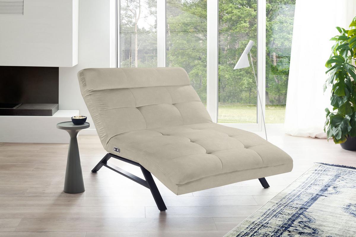 LEŻANKA RELAKSACYJNA PURE 9113  EXKLUSIV - czarny/taupe, Design, metal/tkanina (120/54-113/158-198cm) - Pure Home Lifestyle