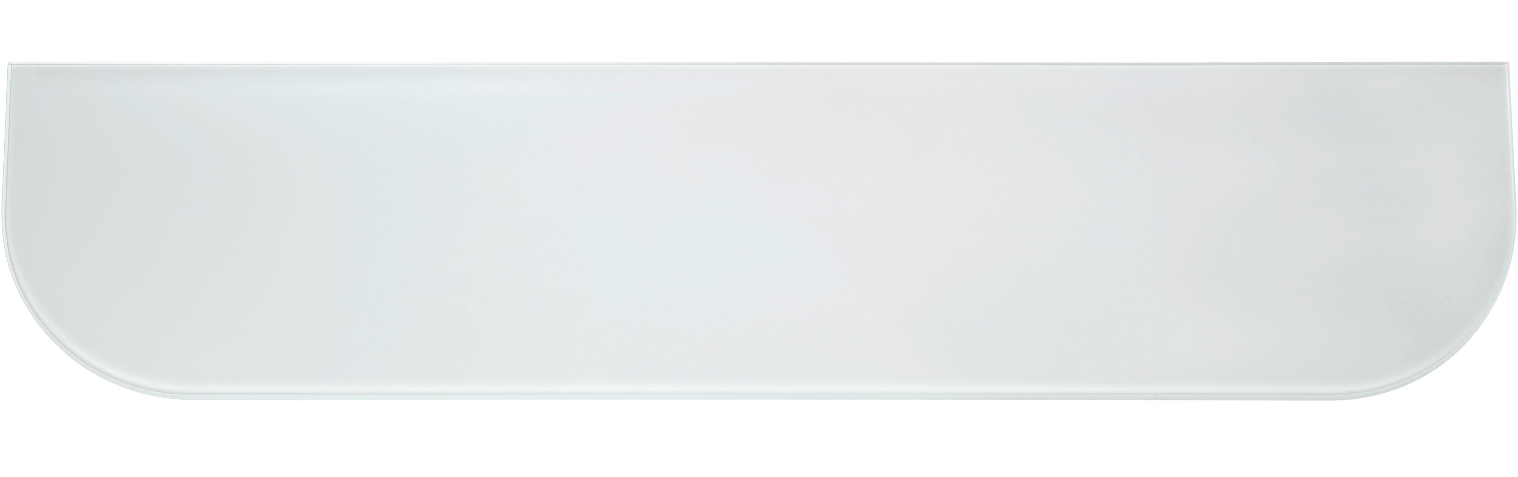 Stenski Regal Zaobljeno Belo Steklo -Sb- - opal, steklo (78/0,6/18cm)
