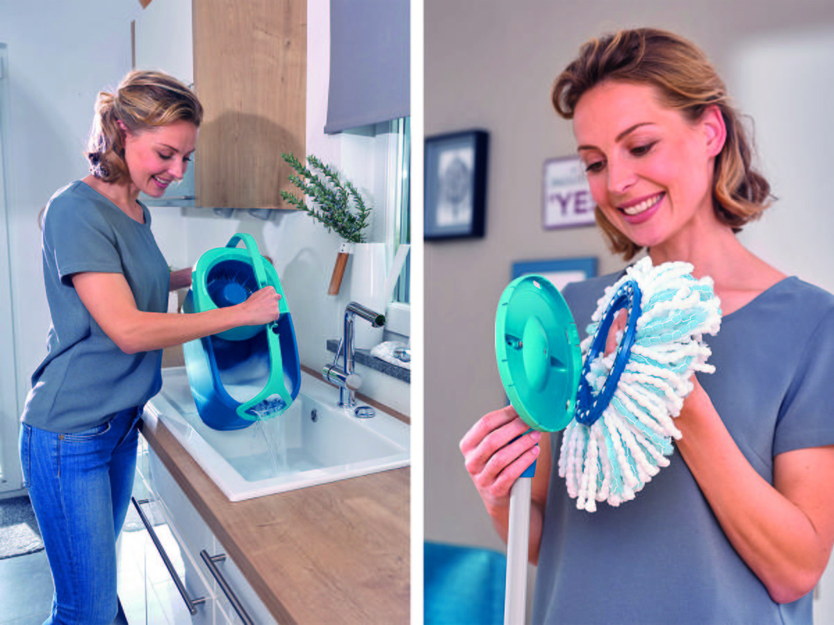 Felmosószett Leifheit Clean Twist Disc Mop - fehér, textil/fém (26/46/26cm) - Leifheit
