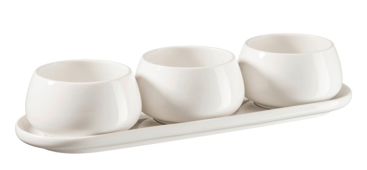 SNACKSCHALENSET 934165 SNACKSCHALEN-SET TAYA - Weiss, Basics, Keramik - Mäser