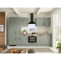 Küchenleerblock Anton o. Geräte Wildeiche/Schilfgrün - Schilfgrün/Wildeiche, Trend, Holzwerkstoff/Metall (310cm) - Respekta