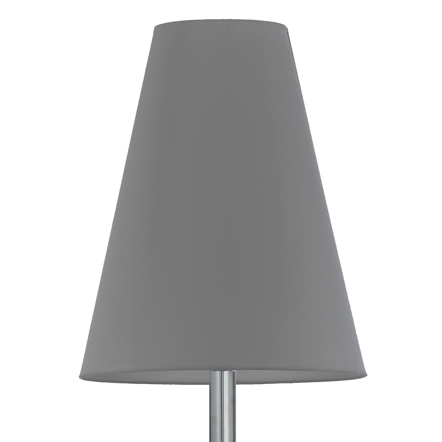 Tischleuchte Richard Grigio Grau/Chrom max. 22 Watt - Chromfarben/Grau, KONVENTIONELL, Textil/Metall (20/54cm)