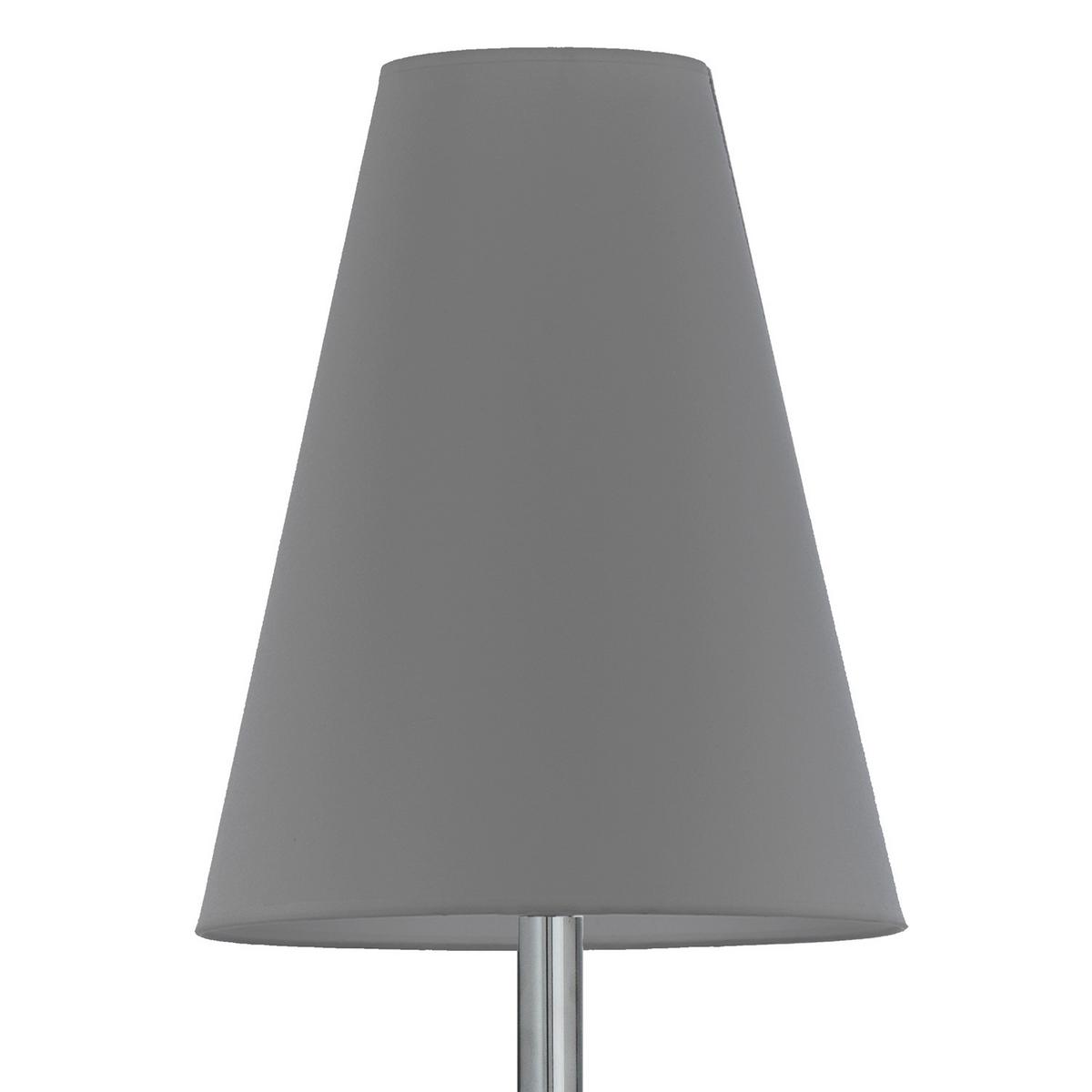 Tischleuchte Richard Grigio Grau/Chrom max. 22 Watt - Chromfarben/Grau, KONVENTIONELL, Textil/Metall (20/54cm)