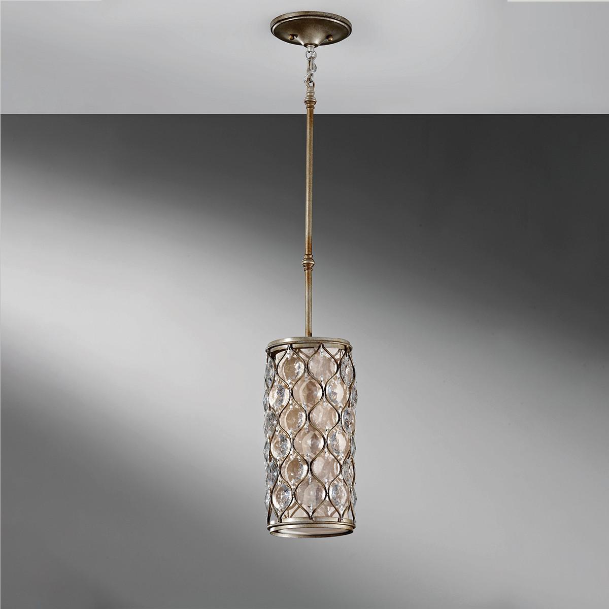 Viseća Svjetiljka Lucia Fe-Lucia-P-D - srebrne boje, Konvencionalno, staklo/metal (17.1/50.5cm) - Elstead Lighting