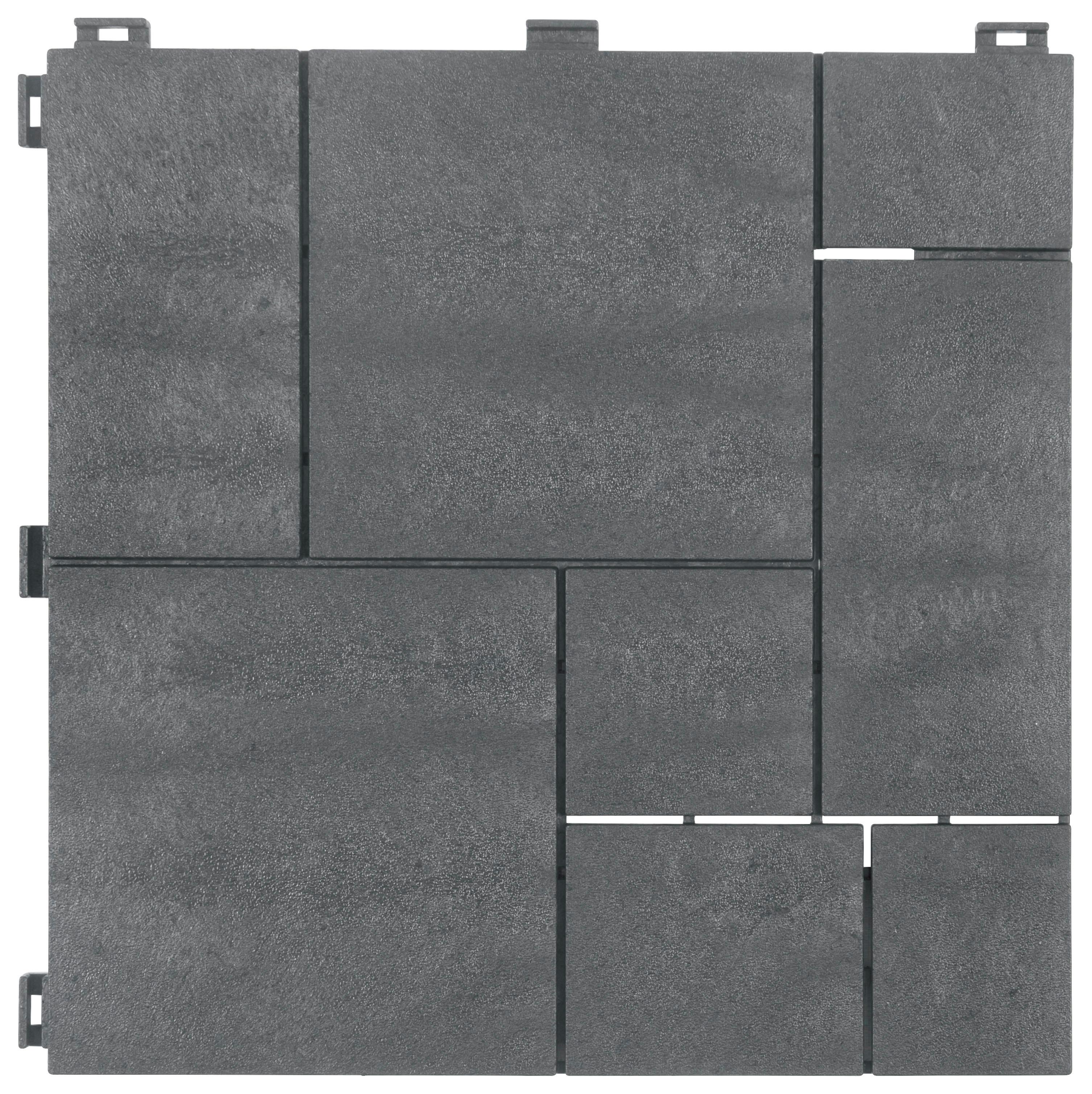 PŁYTKA TARASOWA EU5100564 - kolor stalowy, Modern, tworzywo sztuczne (30,5/30,5/1,4cm)