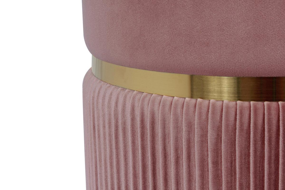 HOCKERSET ZORA 325 - Goldfarben/Altrosa, Konventionell, Kunststoff/Textil (31,5/36/38/44/31,5/36cm) - Kayoom