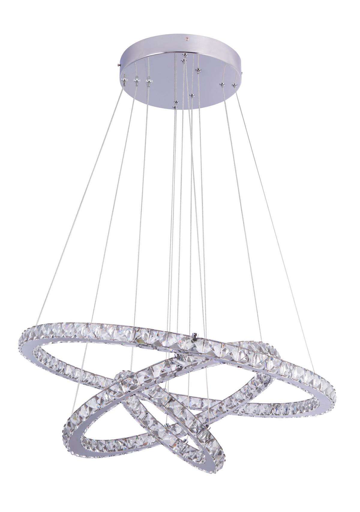 Viseča Led-svetilka Lori, S Sijalko - barve kroma/prozorno, Konvencionalno, kovina/steklo (70/120cm)