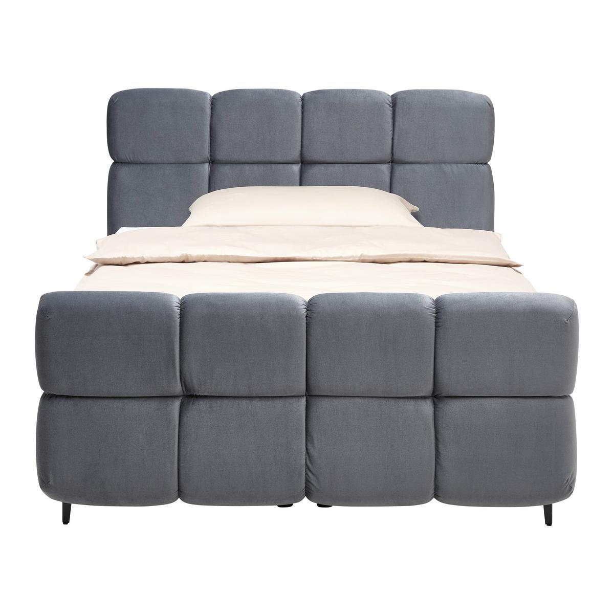 Boxbett Mona Anthrazit ca. 140x200cm - Anthrazit/Schwarz, KONVENTIONELL, Kunststoff/Textil (140/200cm) - Mömax