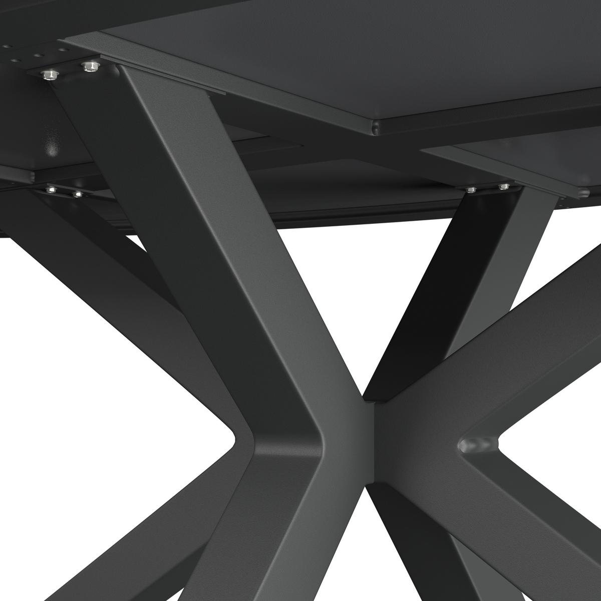 Gartentisch Bari Anthrazit ca. 200x75x100cm - Anthrazit, MODERN, Glas/Metall (200/100/75cm) - Mömax