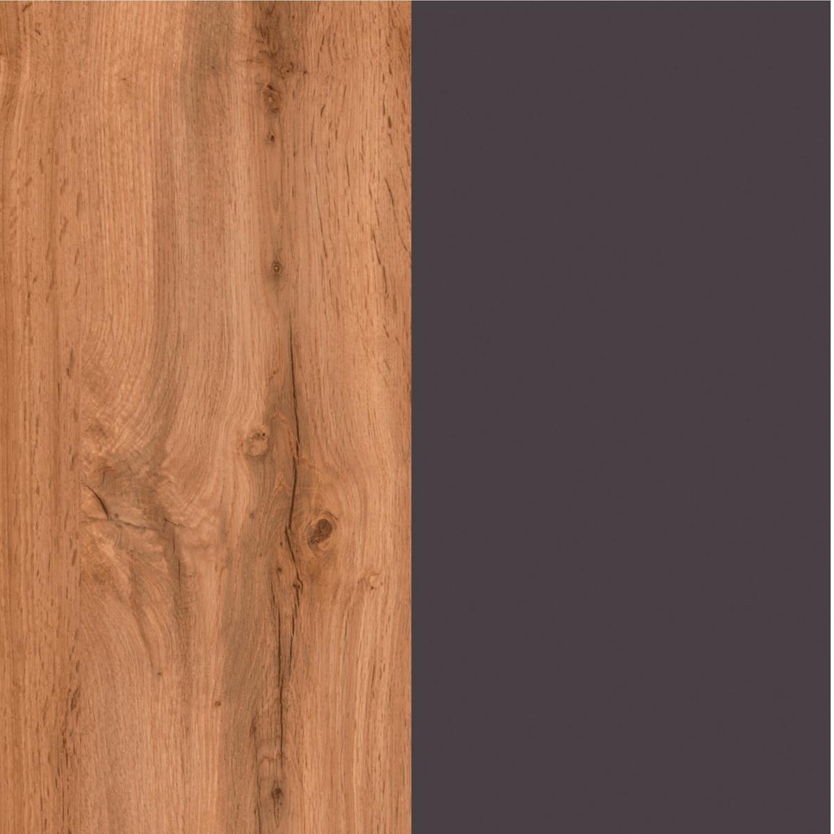Küchenblock Turin ohne Geräte ca. 240 cm Grau/Eiche - Eiche Wotan/Grau, Design, Holzwerkstoff (240cm) - Held