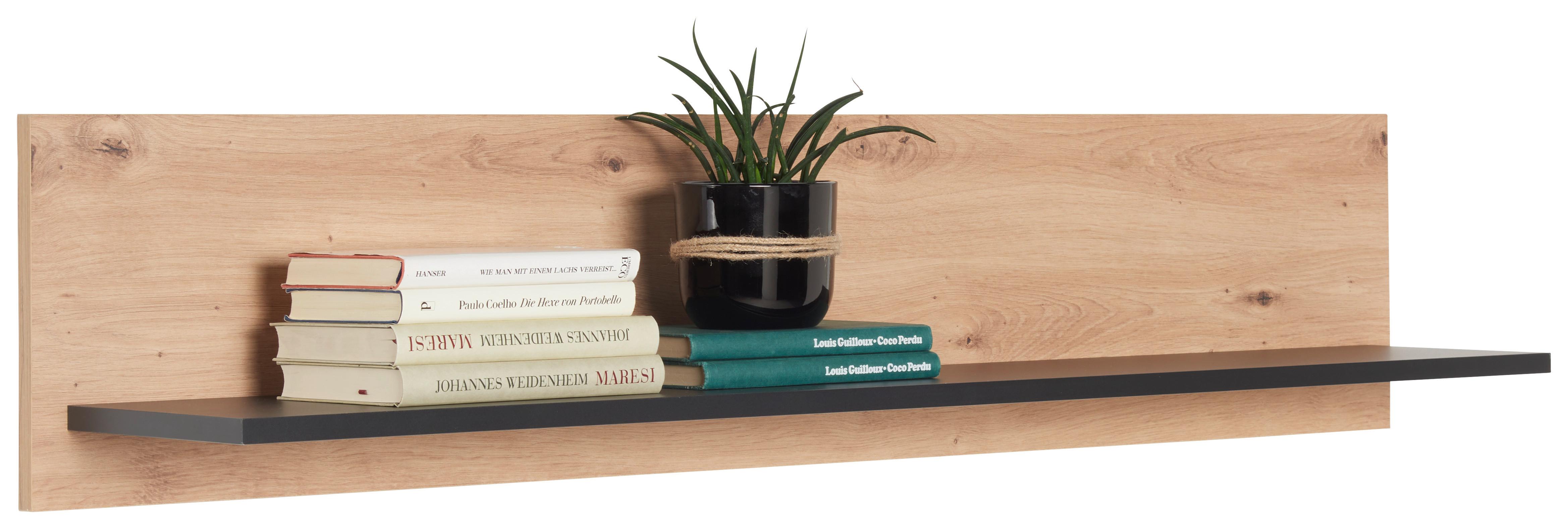 Zidna Polica Nature Natp 01 - boje hrasta, Konvencionalno, drvni materijal (120/25/21,6cm)