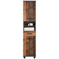 Hochschrank In Betonoptik - Dunkelgrau/Schwarz, Konventionell, Holzwerkstoff/Kunststoff (40/187/35cm) - Mömax