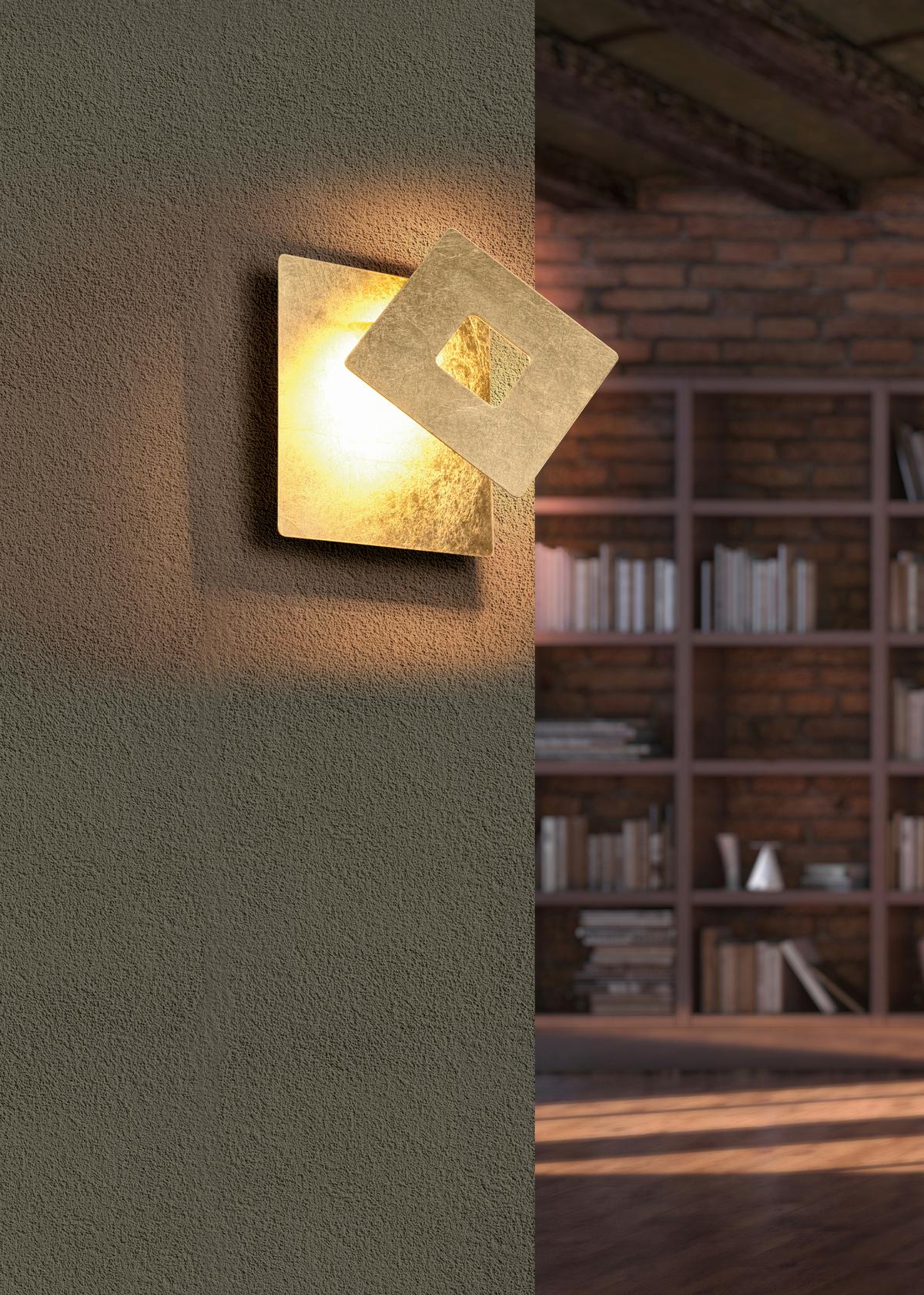 KINKIET LED 240319179 LEANO - kolor złoty, Design, metal (18/7,2/18cm) - Trio Leuchten
