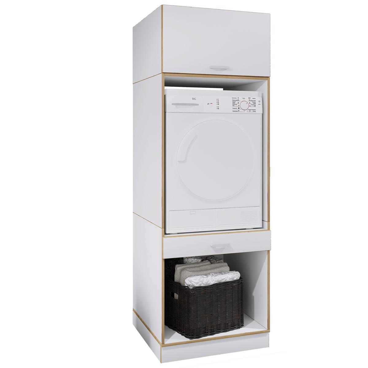 Waschmaschinenschrank Rislo - Honigeiche/Weiss, Trend, Holzwerkstoff/Kunststoff (67/200/68cm) - MID.YOU