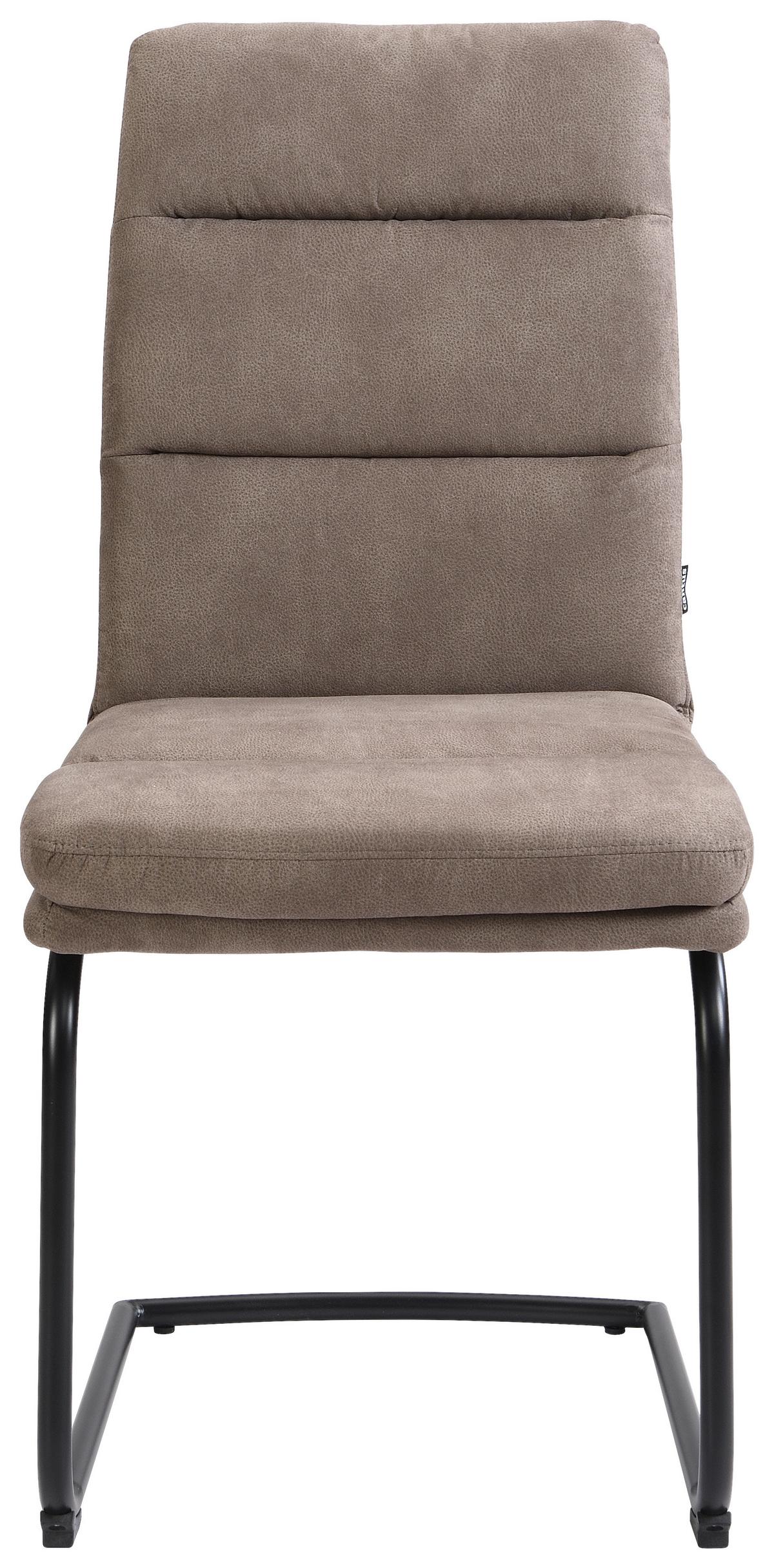 KRZESŁO NA PŁOZIE SCOTTY - czarny/taupe, Design, metal/tkanina (46/62,5/95cm) - Cantus