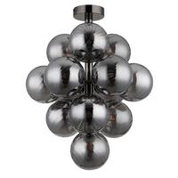 DECKENLEUCHTE 56146DG CONOR - Schwarzchrom/Grau, Design, Glas/Metall (39,5/50cm) - Globo