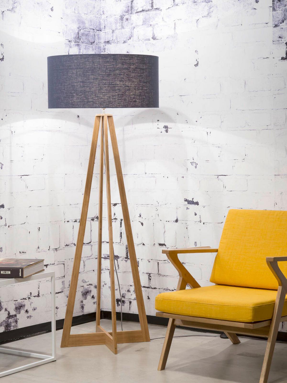 Stoječa Svetilka Everest, Modra, Bambus - modra/naravne barve, Trend (60/158cm) - Good & Mojo